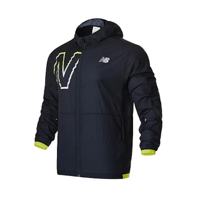 New Balance Logo Print Hoodie Jacket for Men - Dark Blue MJ01238-SYE