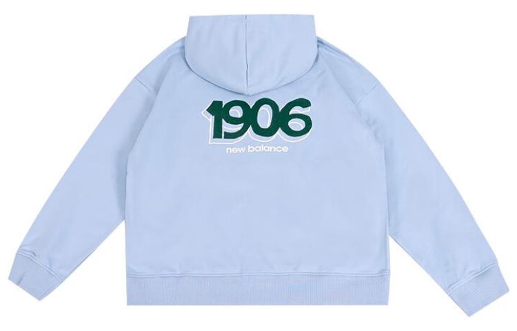 New Balance Logo Print Hoodie Jacket Unisex Light Blue AWJ33309-LAY