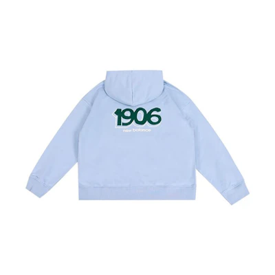 New Balance Logo Print Hoodie Jacket Unisex Light Blue AWJ33309-LAY
