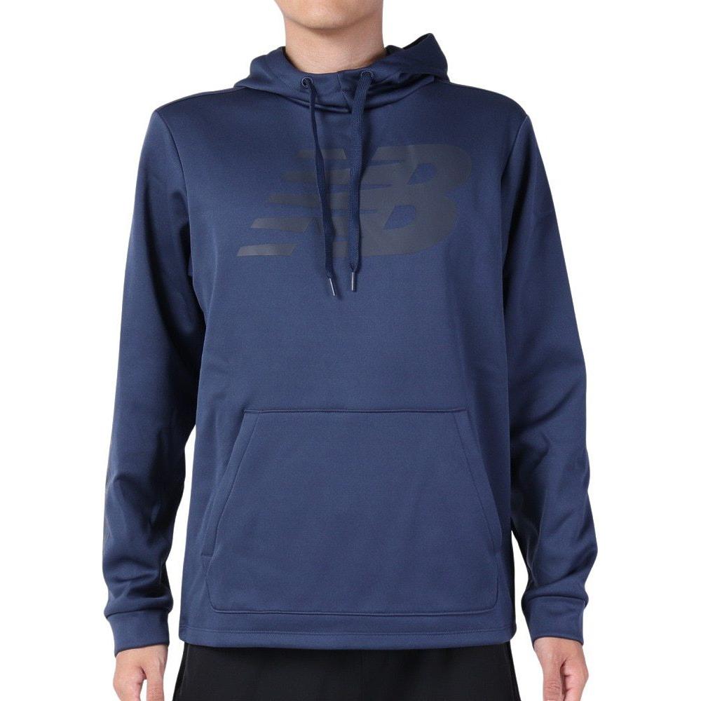 New Balance Logo Print Hoodie Long Sleeve Navy Blue MT23021-NV