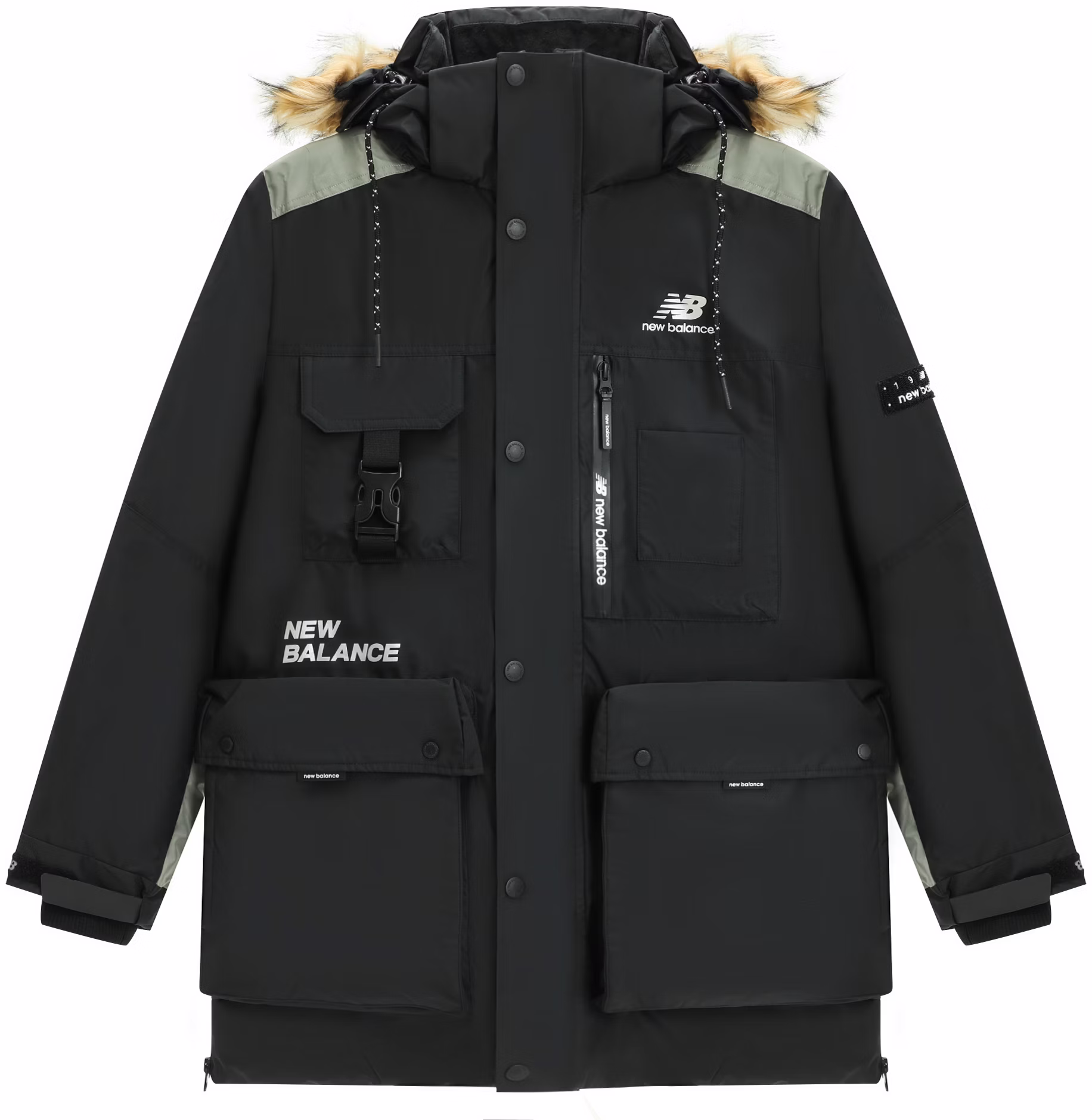 new-balance-logo-print-insulated-hooded-down-jacket-unisex-winter-black-amj-14300-bk
