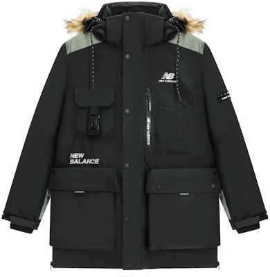 New Balance Logo Print Insulated Hooded Down Jacket Unisex Winter Black. AMJ14300-BK Order New Balance Logo Print Insulated Hooded Down Jacket Unisex Winter Black. AMJ14300-BK