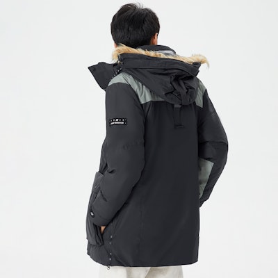 New Balance Logo Print Insulated Hooded Down Jacket Unisex Winter Black. AMJ14300-BK Details for New Balance Logo Print Insulated Hooded Down Jacket Unisex Winter Black. AMJ14300-BK