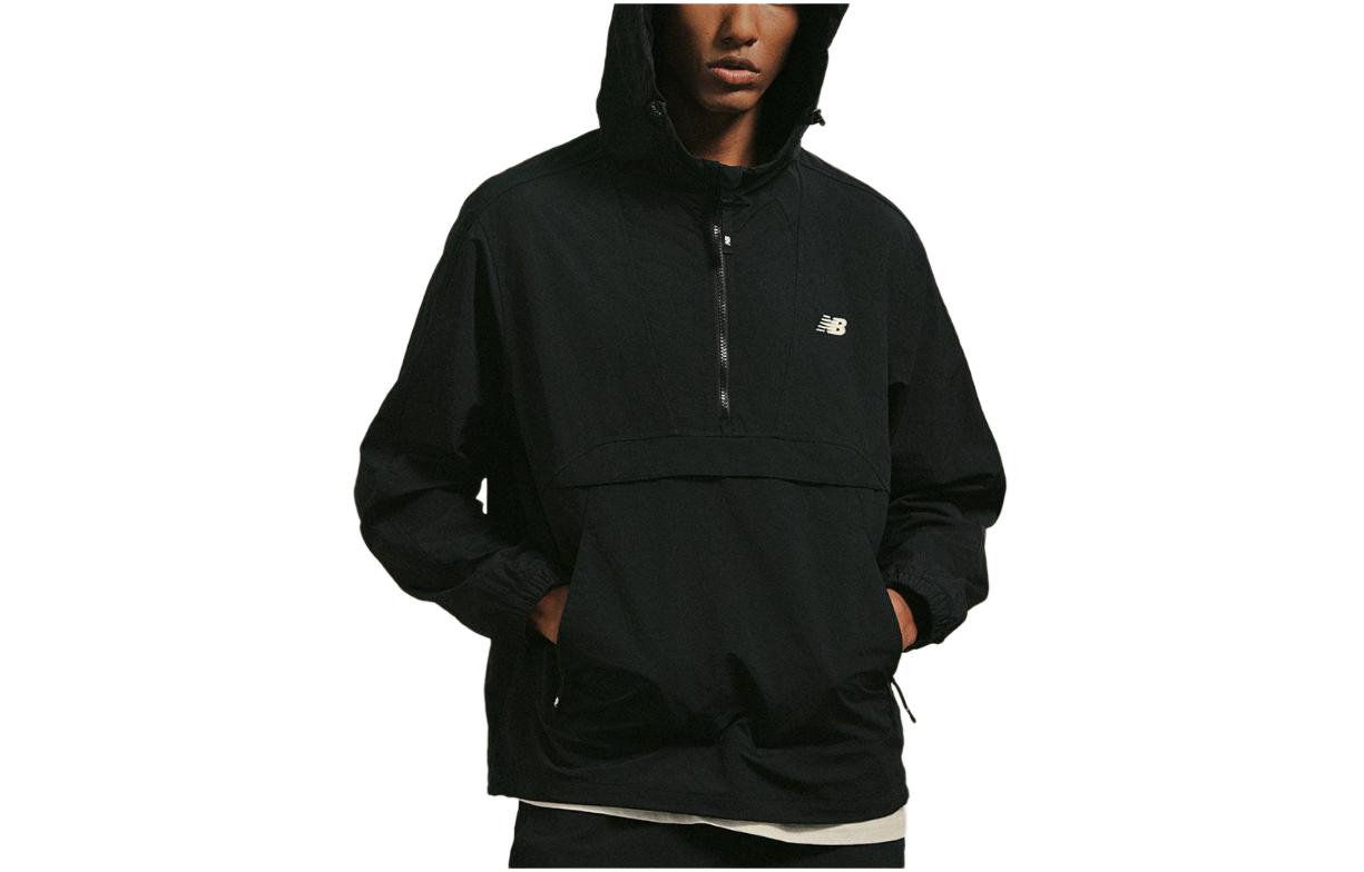 New Balance Logo Print Loose Fit Black Zip Hoodie Jacket NBNAE11023-19