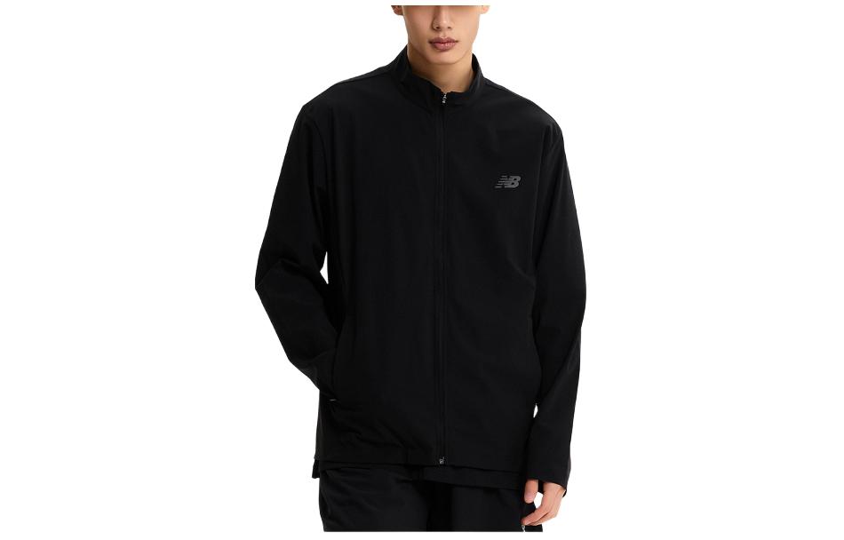 New Balance Logo Print Loose Fit Zip-Up Jacket Black NBMDE22433-19