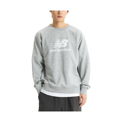 New Balance Logo Print Loose Pullover Crewneck Sweatshirt Grey NBNCE2S011-15