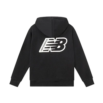 New Balance Logo Print Pullover Hoodie Black AMT23511-BK