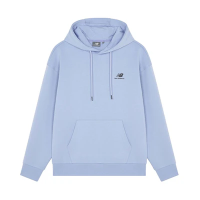 New Balance Logo Print Pullover Hoodie Unisex Coral Blue 5CC18043-DV