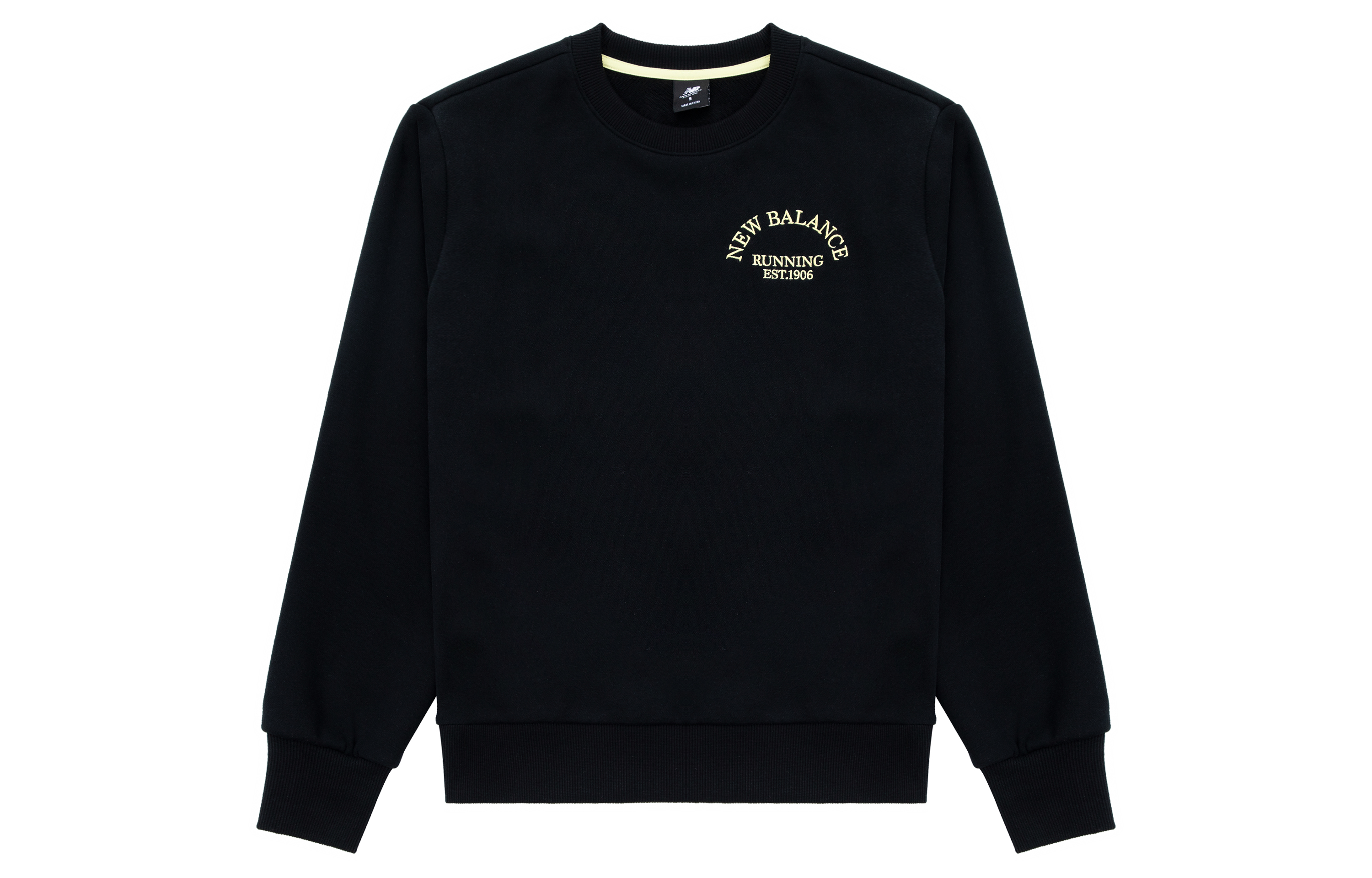 New Balance Logo Print Unisex Pullover Crewneck Sweatshirt Black AMT31311-BK