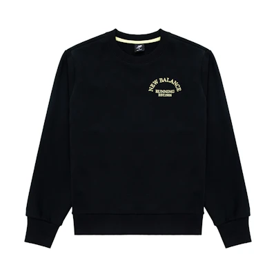New Balance Logo Print Unisex Pullover Crewneck Sweatshirt Black AMT31311-BK