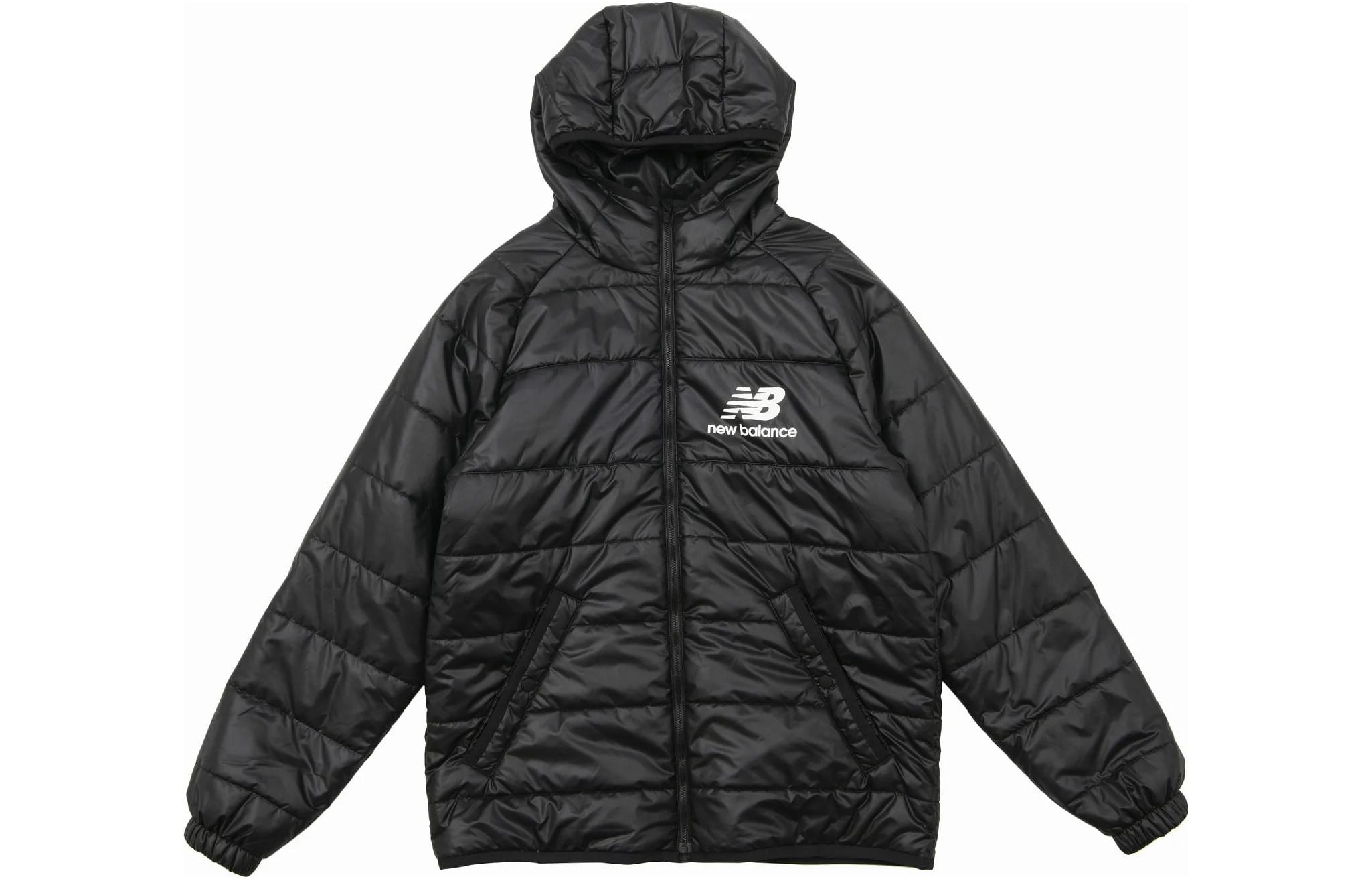 New Balance Logo Print Zip-Up Hoodie Jacket Black MJ13513-BK