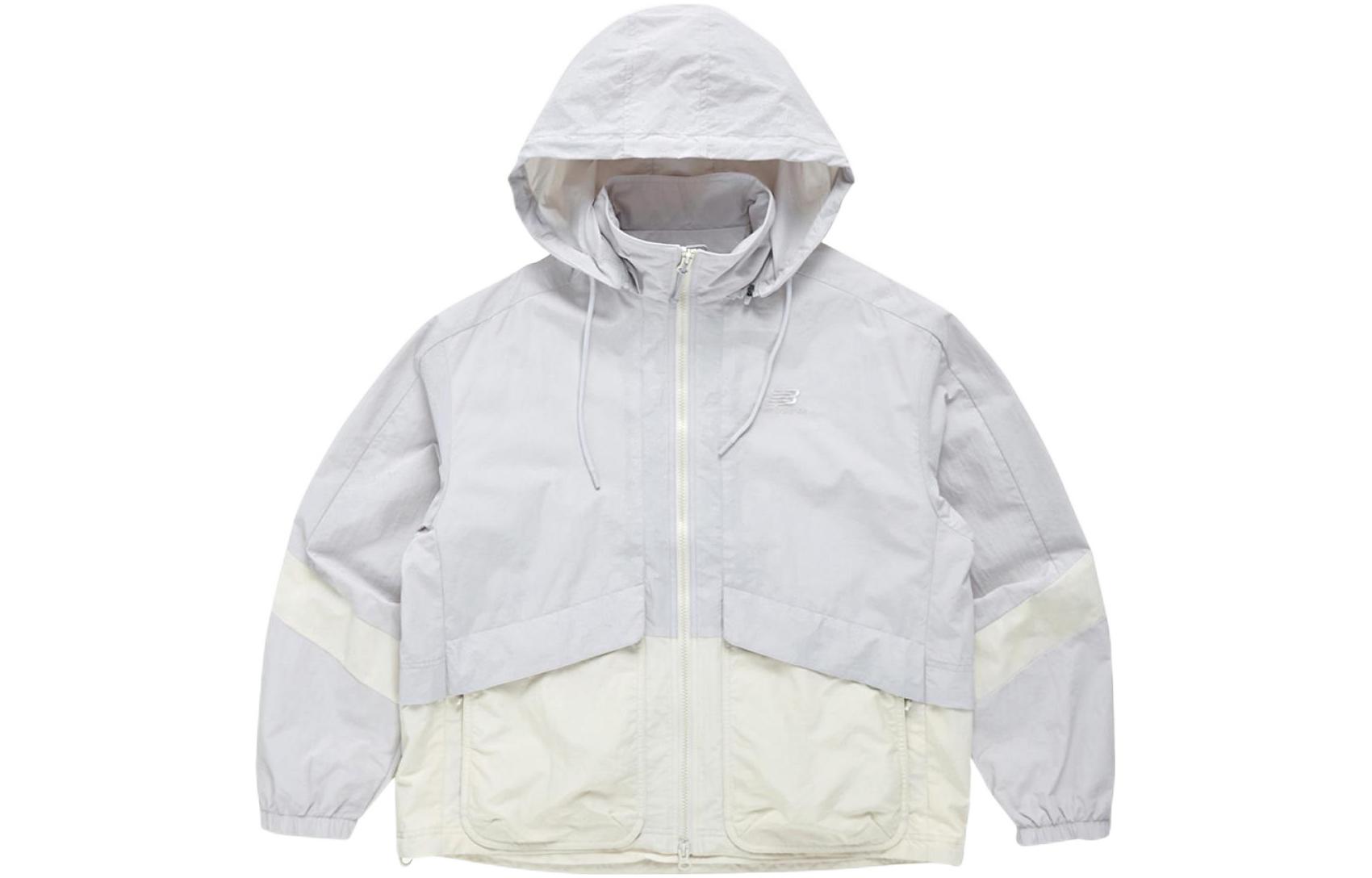 New Balance Logo Print Zip-Up Hoodie Jacket Unisex Grey NBNMC12013-16