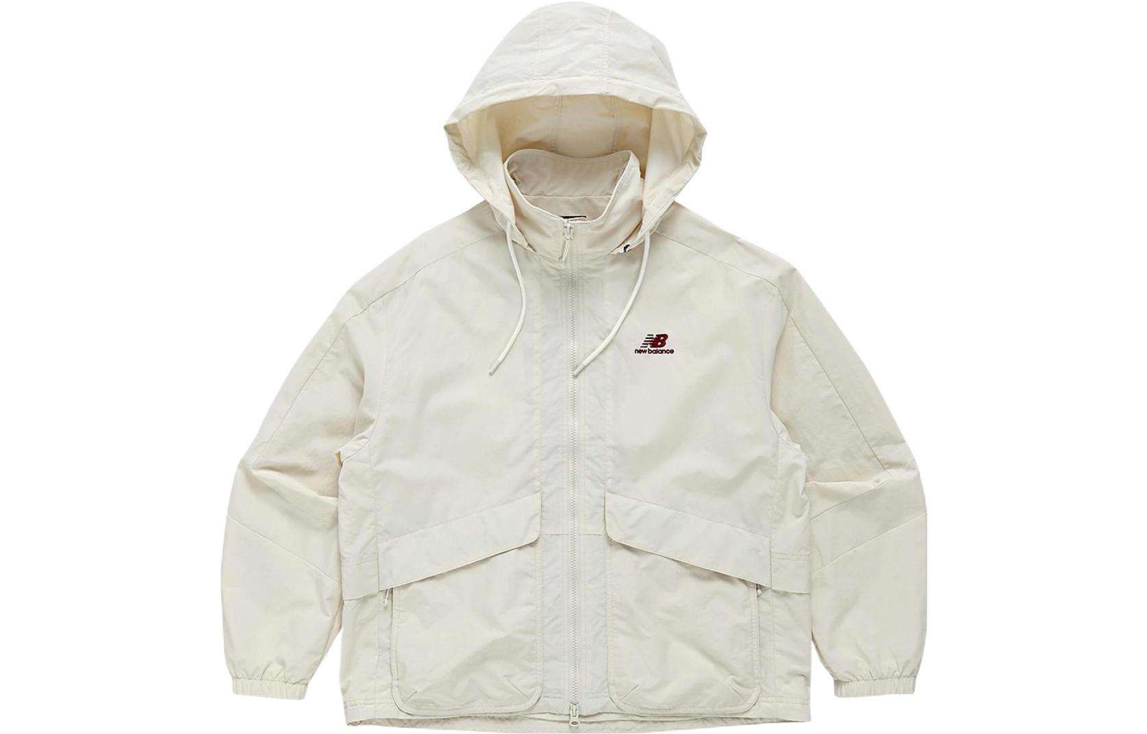 New Balance Logo Print Zip Hoodie Jacket Ice Cream Color Unisex NBNMC12013-64