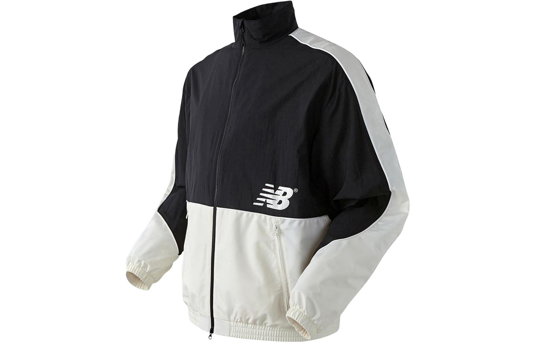 New Balance Logo Printed Casual Patchwork Jacket Unisex Black NBMAC22013-19