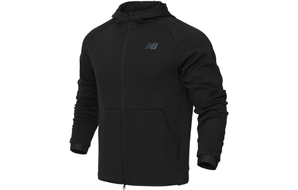 New Balance Logo Printed Hooded Jacket Black AMJ21178-BK