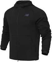 New Balance Logo Printed Hooded Jacket Black AMJ21178-BK New Balance Logo Printed Hooded Jacket Black AMJ21178-BK