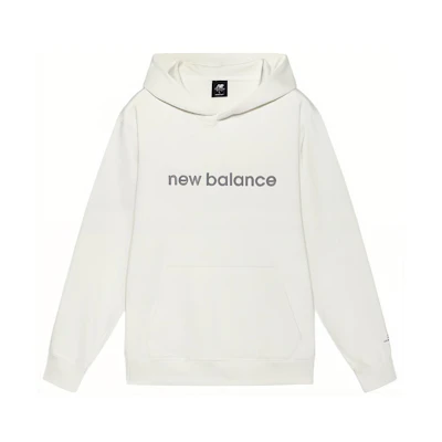 New Balance Logo Printed Ivory Hoodie Pullover Unisex AMT21361-IV