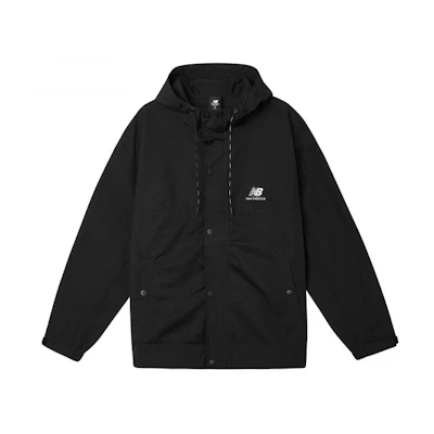 New Balance Logo Printed Loose Fit Hoodie Jacket Black AMJ11332-BK