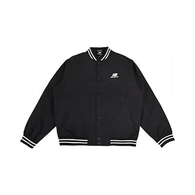New Balance Logo Printed Loose Fit Woven Jacket Black AMJ33362-BK