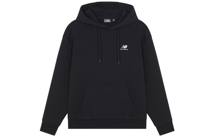 New Balance Logo Printed Pullover Hoodie Unisex Black 5CC18043-BK
