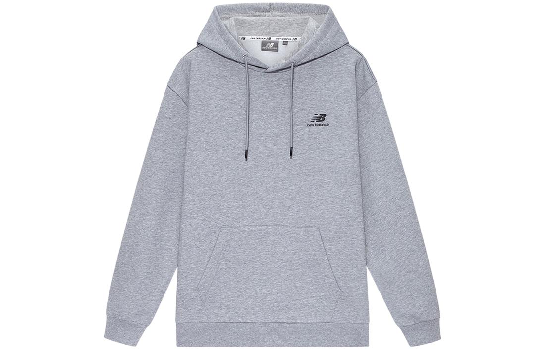 New Balance Logo Printed Pullover Hoodie Unisex Gray 5CB33213-GR