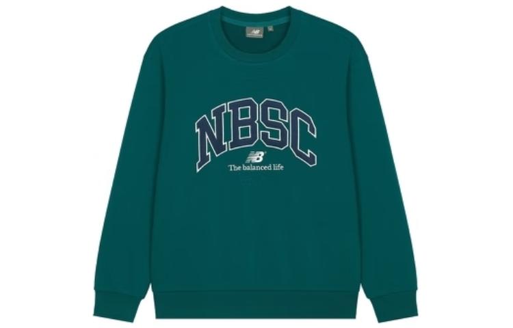 New Balance Logo Printed Retro Pullover Sweatshirt Unisex Green 5CC44333-GRN