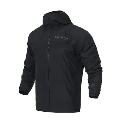 New Balance Logo Printed Woven Hooded Jacket Men’s Black AMJ21044-BK
