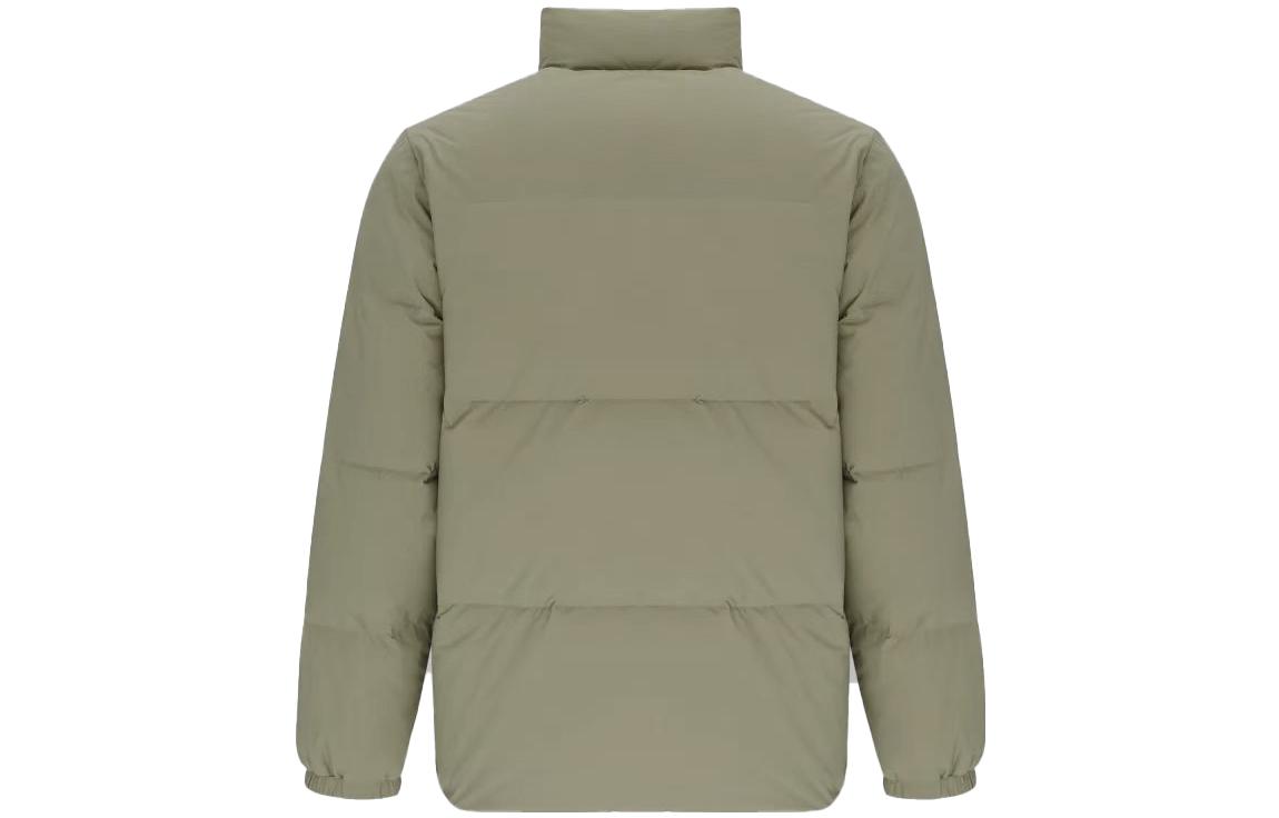 Lookbook New Balance Logo Printed Zip-Up Puffer Jacket Unisex Military Green. AMJ24359-CGN