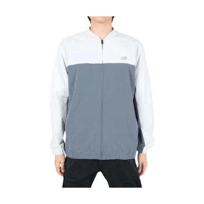 New Balance Logo Printed Zipper Jacket - Colorblock, Dark Gray MJ41017GT