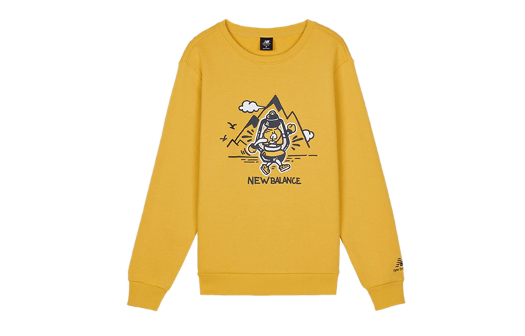 New Balance Logo Pullover Casual Sweatshirt Unisex Yellow AMT03341-YL