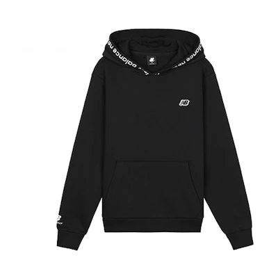 New Balance Logo Pullover Hoodie Black - Unisex Casual Couple Wear AMT03340-BK