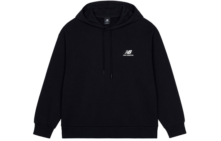 New Balance Logo Pullover Hoodie Unisex Black AMT13341-BK