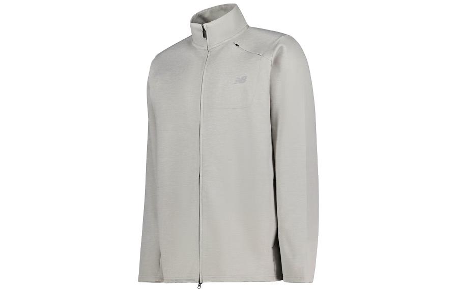 New Balance Logo Track Jacket in Gray and White MJ41178-AG