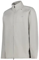 New Balance Logo Track Jacket in Gray and White MJ41178-AG New Balance Logo Track Jacket in Gray and White MJ41178-AG