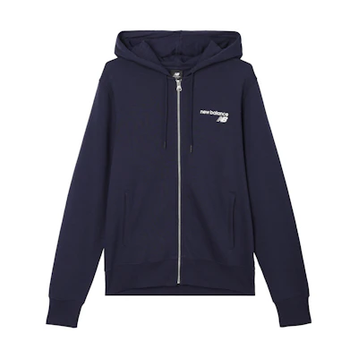 New Balance Logo Zip-Up Hoodie Jacket - Dark Blue MJ03907-PGM