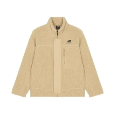 New Balance Logo Zip-Up Stand Collar Jacket Khaki for Men AMJ23351-INC