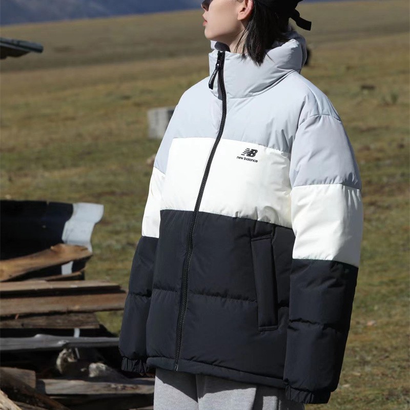 Purchase New Balance Logo Zipper Short Puffer Jacket Unisex Light Grey 5PC44283-GR