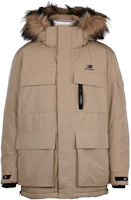 New Balance Long Down Jacket Khaki Winter Warm Puffer Coat NPA46021-BEI New Balance Long Down Jacket Khaki Winter Warm Puffer Coat NPA46021-BEI