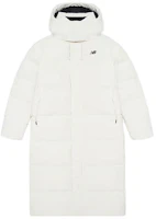 Order New Balance Long White Hooded Down Jacket Unisex Winter Coat. NPD46141-WT