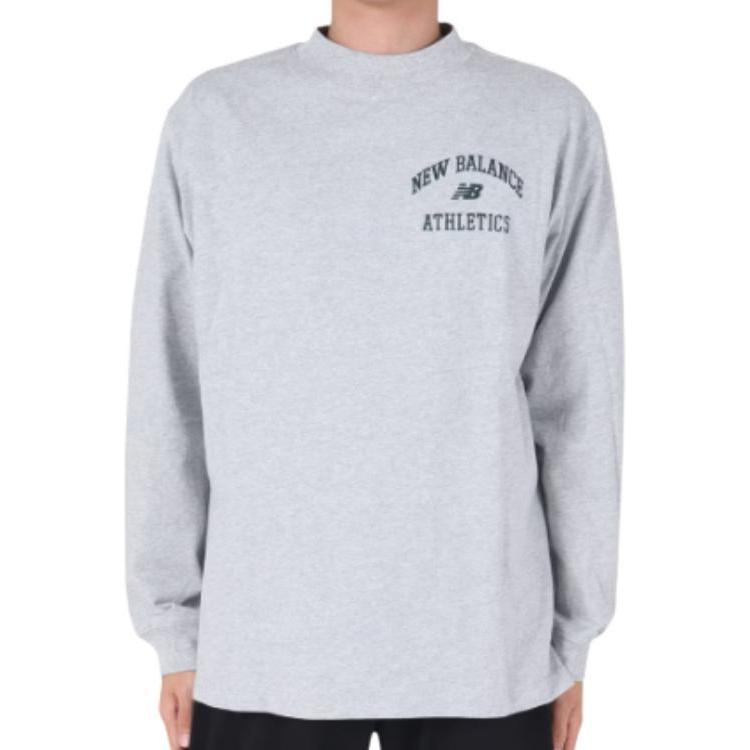 New Balance Loose Fit Crewneck Sweatshirt Gray with Logo Design MT33552-AG