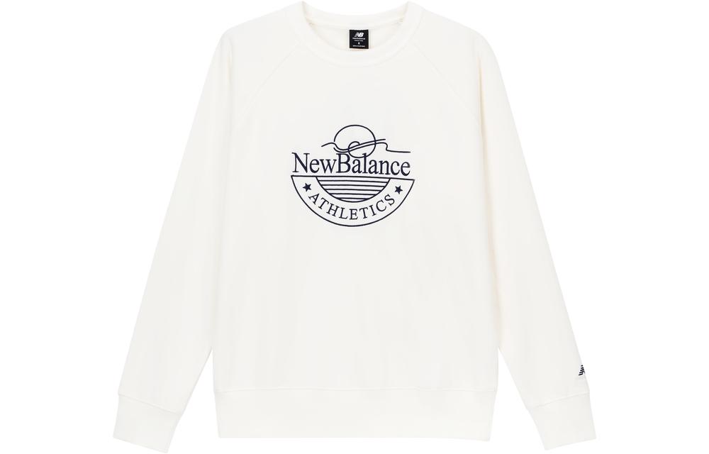 New Balance Loose Fit Embroidered Crewneck Sweatshirt White MT33506-SST