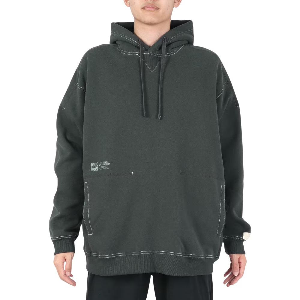 New Balance Loose Fit Hoodie with Alphabet Print in Dark Grey AMT25022-PHM