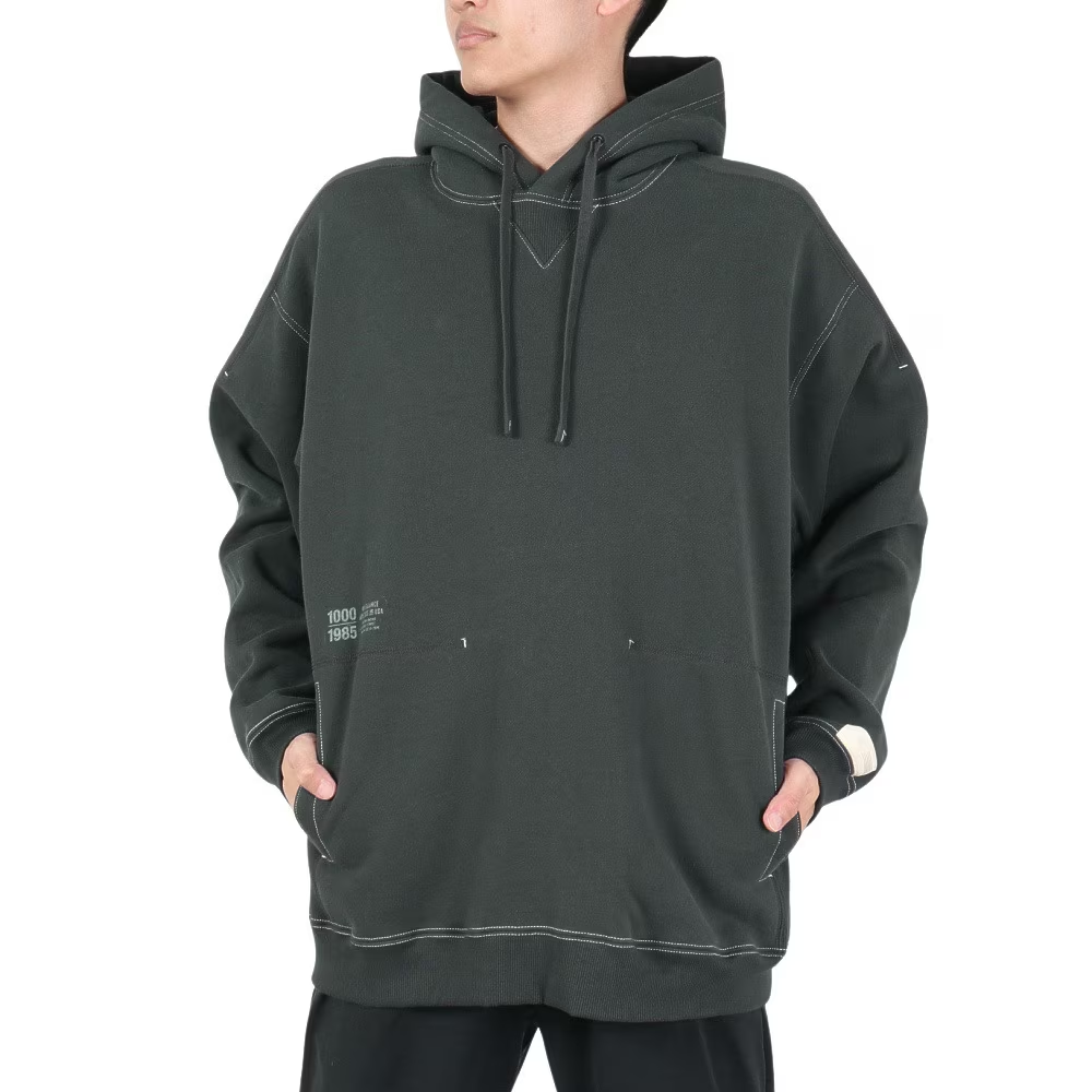 Purchase 新百伦深灰色字母印花宽松版连帽衫 AMT25022-PHM