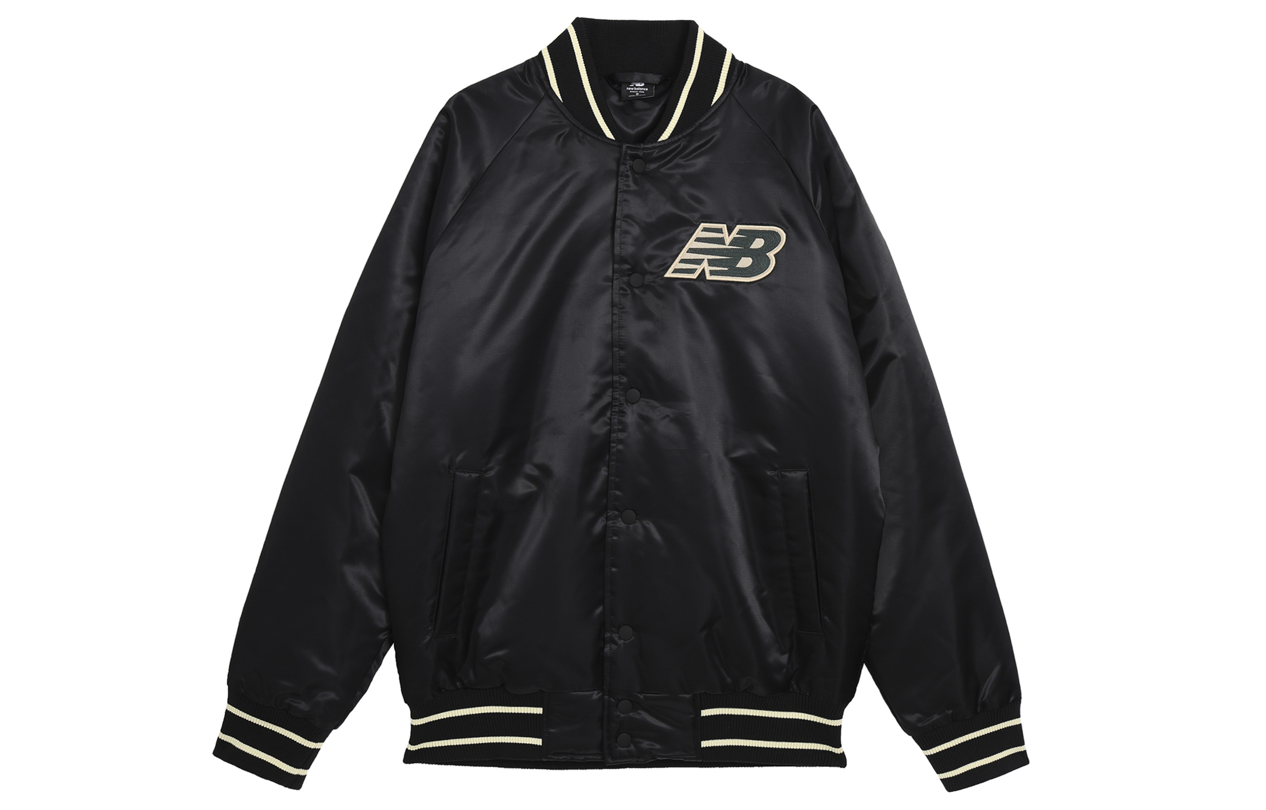 New Balance Loose Fit Long Sleeve Jacket with Logo Print MJ33550-BK