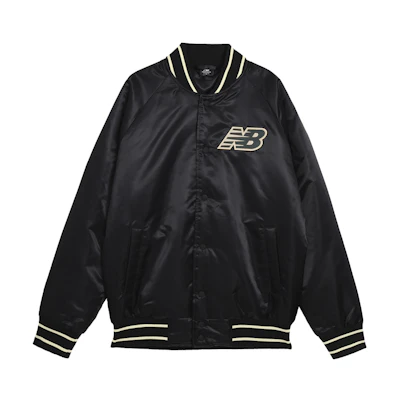 New Balance Loose Fit Long Sleeve Jacket with Logo Print MJ33550-BK