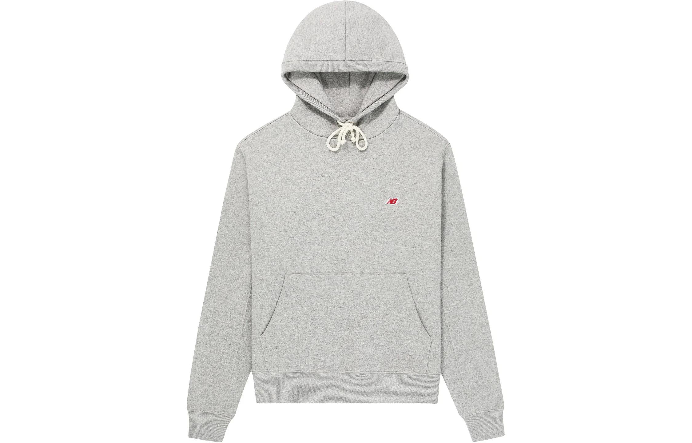 New Balance Made in USA Embroidered Logo Hoodie Unisex Gray Pullover MT41543-AG 圖 2