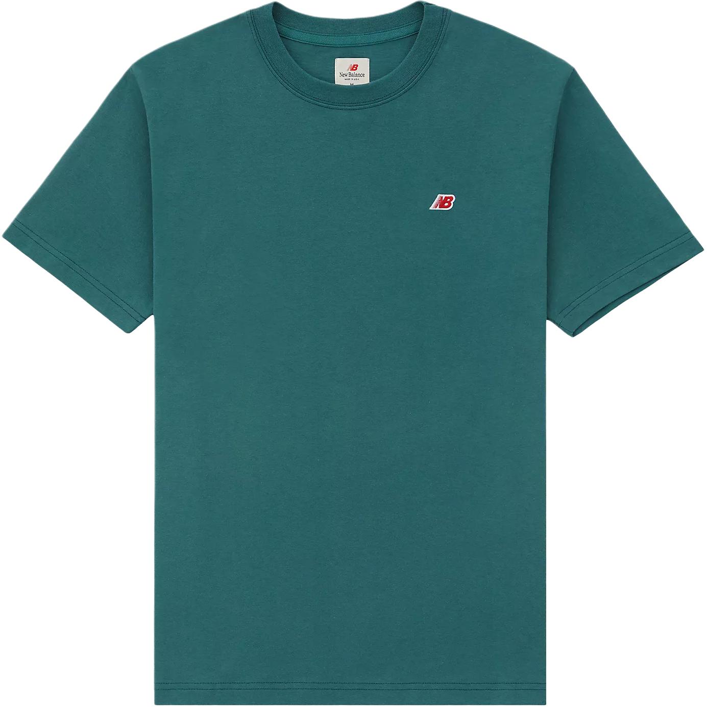 New Balance Made in USA FW24  Green Logo Comfort Crewneck T-Shirt MT43543-NHS