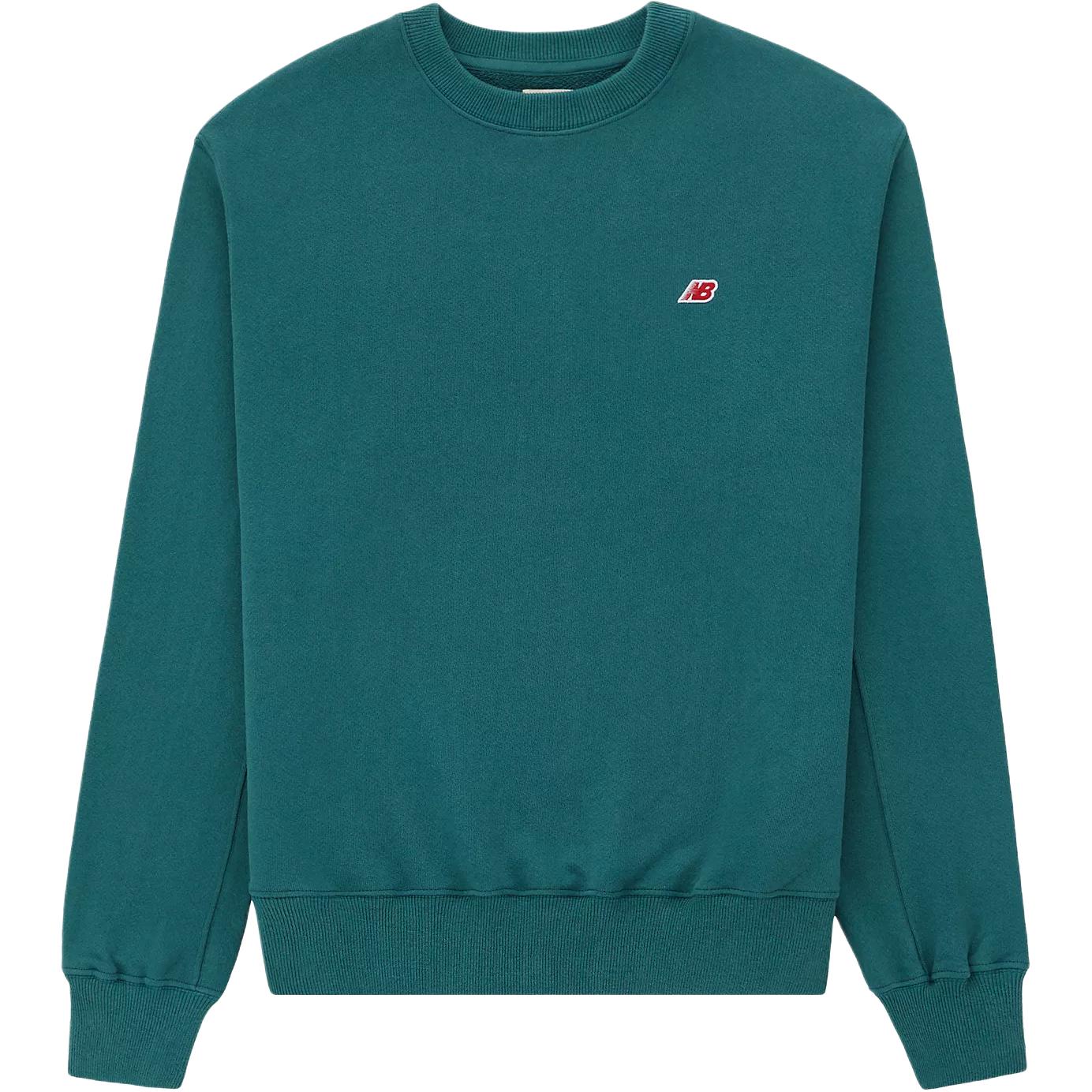 New Balance Made in USA FW24 Core Crewneck Green Sweatshirt - Soft & Stylish MT43541-NHS