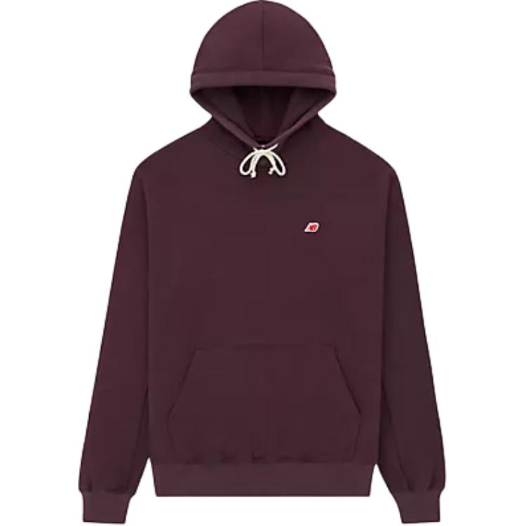 New Balance Made in USA FW24 Red Embroidered Logo Hoodie for Men – Stylish & Comfy MT43546P-LN