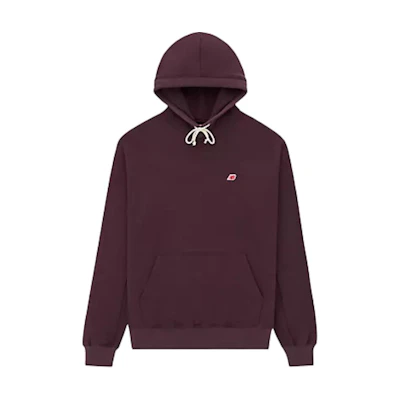 New Balance Made in USA FW24 Red Embroidered Logo Hoodie for Men – Stylish & Comfy MT43546P-LN